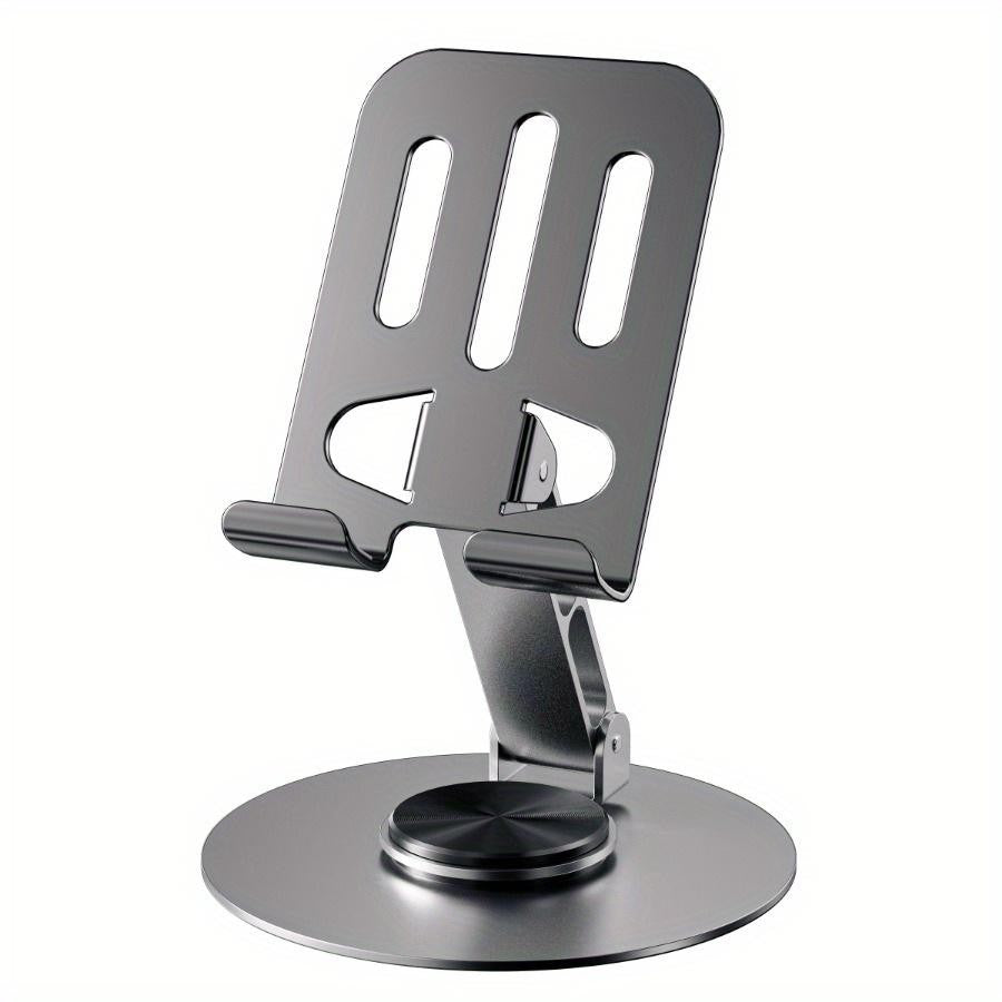Suport de Birou pentru Telefon sau Tableta, Klevo, din Metal, Pliabil, 5.7 x 13.5 x 8.7 cm, Universal, Gri Metalic