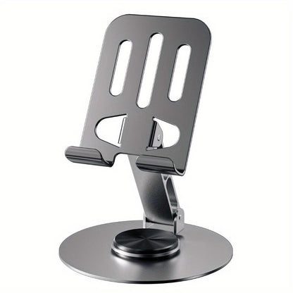 Suport de Birou pentru Telefon sau Tableta, Klevo, din Metal, Pliabil, 5.7 x 13.5 x 8.7 cm, Universal, Gri Metalic