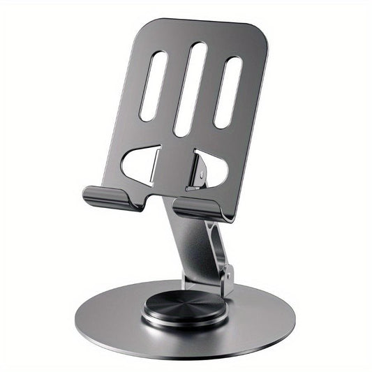 Suport de Birou pentru Telefon sau Tableta, Klevo, din Metal, Pliabil, 5.7 x 13.5 x 8.7 cm, Universal, Gri Metalic