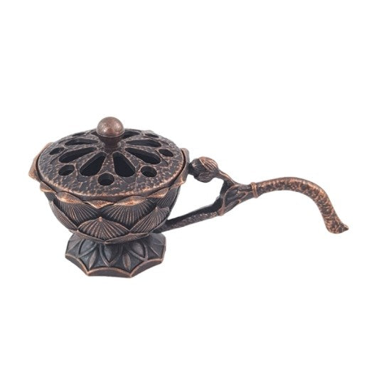 Suport de Tamaiat, Klevo, din Aliaj de Zinc, Model Lotus, Ignifug, 9.7 x 4.8 x 4.7 cm, Cupru