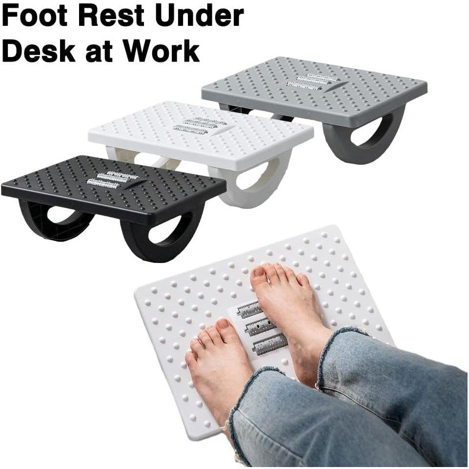 Suport Ergonimic pentru Picioare, Klevo, Plastic, cu Role de Masaj pentru Talpi, pentru Birou, Usor de Transportat, Detasabil, 33.5x24x12 cm, Negru
