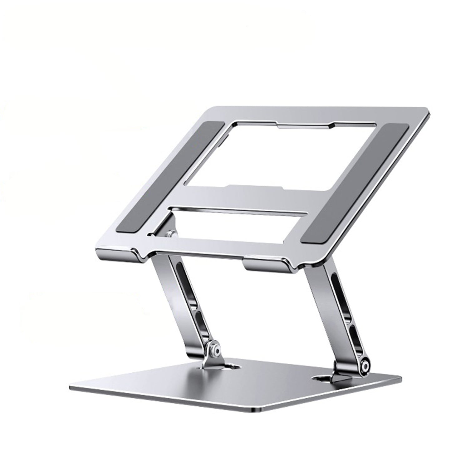 Stand Laptop si Tableta, Klevo, Suport Laptop Ergonomic, Pliabil, Ajustabil pe Inaltime, Portabil, Anti Alunecare, 27.7 x 27.7 x 5 cm, Gri