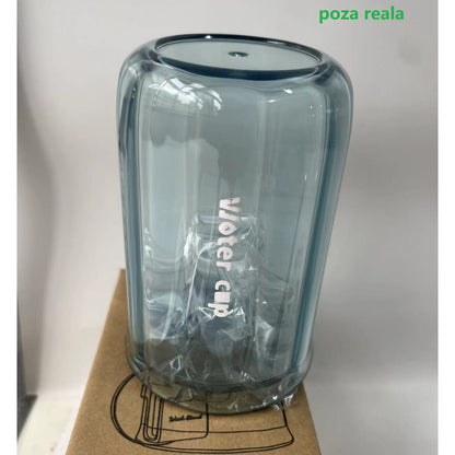 Suport Multifunctional 2 in 1, Pahar si Suport pentru Periuta de Dinti, Klevo, Plastic, Dimensiune: 10.4 x 7.3 x 7.3 cm, Albastru