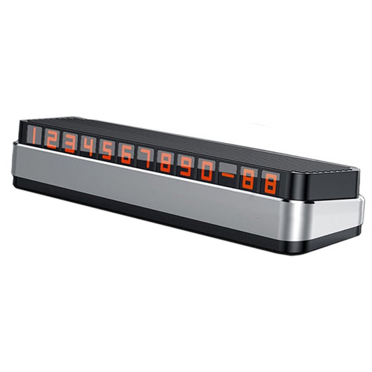 Suport Numar de Telefon pentru Parcare Auto, Klevo, Suport pentru Numarul de telefon, Pop-Up pentru Ascundere, Banda Adeziva Inclusa, 150 x 52 x 60 mm, Cifre Rosii, Space Gray