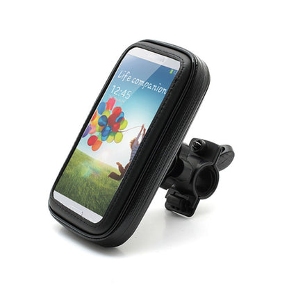 Suport husa telefon mobil Klevo pentru bicicleta si motocicleta, rezistent apa si socuri, touchscreen, 360 rotativ, negru, 4.8 - 5.4 inch