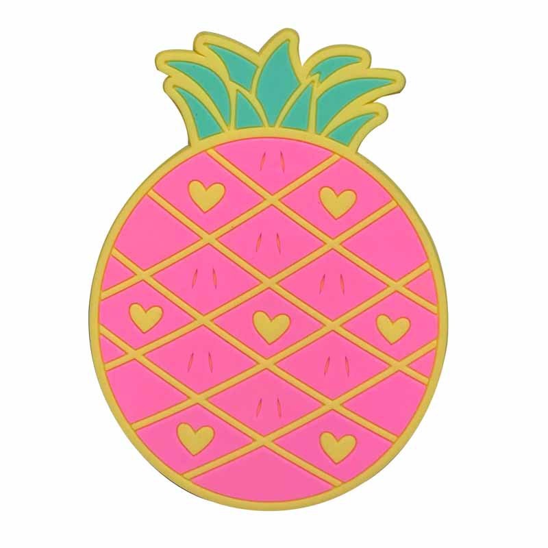 Suport pentru Pahar, Klevo, Model Ananas, din PVC, 12 x 9 cm, Rezistent la Caldura, Roz