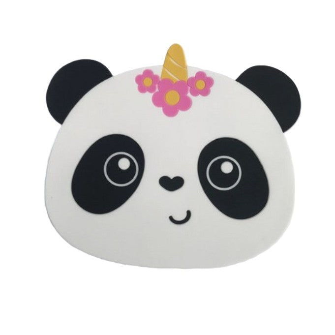 Suport pentru Pahar, Klevo, Model Urs Panda, din PVC, 18.5x16 cm, Rezistent la Caldura, Alb/Negru
