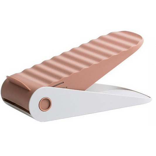 Suport pentru Pantofi, Klevo, cu Două Straturi, Organizator, Antiderapant și Durabil, Inălțime Reglabilă, 25.5x11x7.5 cm, Roz, 150 g