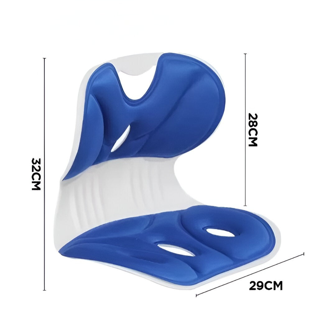 Suport pentru Scaun, Klevo, pentru Corectarea Posturii, Portabil, Ergonomic, Ameliorare Durere, Respirabil, 32x29x28 cm, Marime S, Albastru
