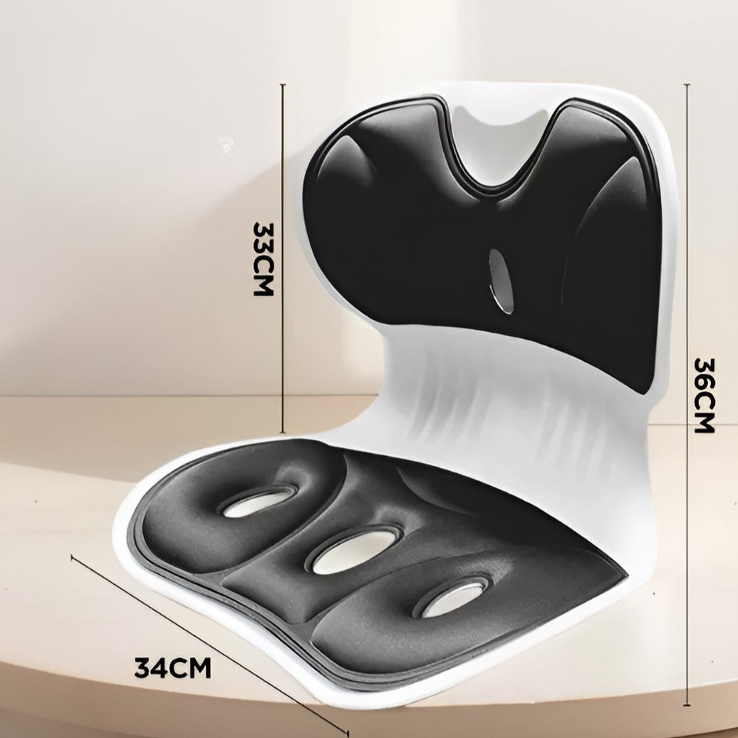 Suport pentru Scaun, Klevo, pentru Corectarea Posturii, Portabil, Ergonomic, Ameliorare Durere, Respirabil, 36x34x33 cm, Marime L, Negru