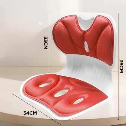Suport pentru Scaun, Klevo, pentru Corectarea Posturii, Portabil, Ergonomic, Ameliorare Durere, Respirabil, 36x34x33 cm, Marime L, Rosu
