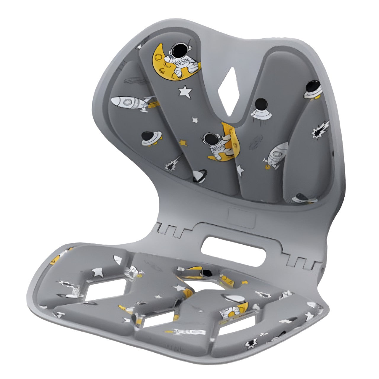 Suport pentru Scaun, Klevo, pentru Corectarea Posturii, Portabil, Pliabil, Ergonomic, Ameliorare Durere, Respirabil, 35x32x30 cm, Marime L, Model Rachete, Gri