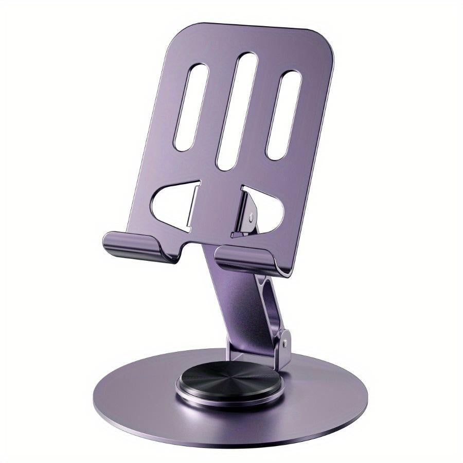 Suport de Birou pentru Telefon sau Tableta, Klevo, din Metal, Pliabil, 5.7 x 13.5 x 8.7 cm, Universal, Mov