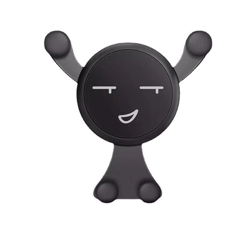 Suport de Telefon, Klevo, pentru Ventilatie, din ABS si Silicon, 11 x 10 x 4 cm, pentru Telefon 4.0 - 6.0 inch, Model Smiley Face, Negru