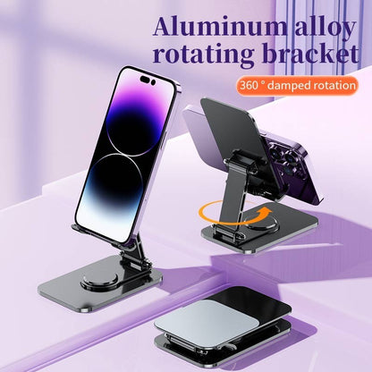 Suport pentru Telefon, Klevo, Suport Pliabil pentru Streaming, din Aliaj de Aluminiu, Compatibil cu Tableta, pentru Birou, 14.6 x 11.5 x 7 cm, Aurora Silver