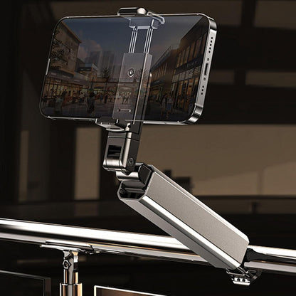 Suport pentru Telefon Mobil, Klevo, Portabil, Pliabil, Telescopic, Rotativ, din Plastic, Gri