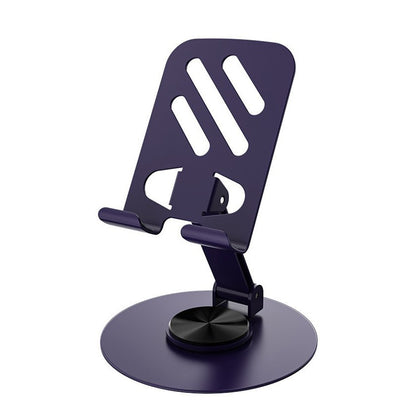 Suport rotativ pentru telefon, Klevo, Complet Metalic, Pliabil, Design Modern pentru Desktop, Multifunctional, Compatibil cu Tableta, 10.5 x 9 x 9 cm, 80 g, Mov inchis