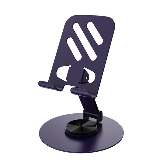 Suport rotativ pentru telefon, Klevo, Complet Metalic, Pliabil, Design Modern pentru Desktop, Multifunctional, Compatibil cu Tableta, 10.5 x 9 x 9 cm, 80 g, Mov inchis