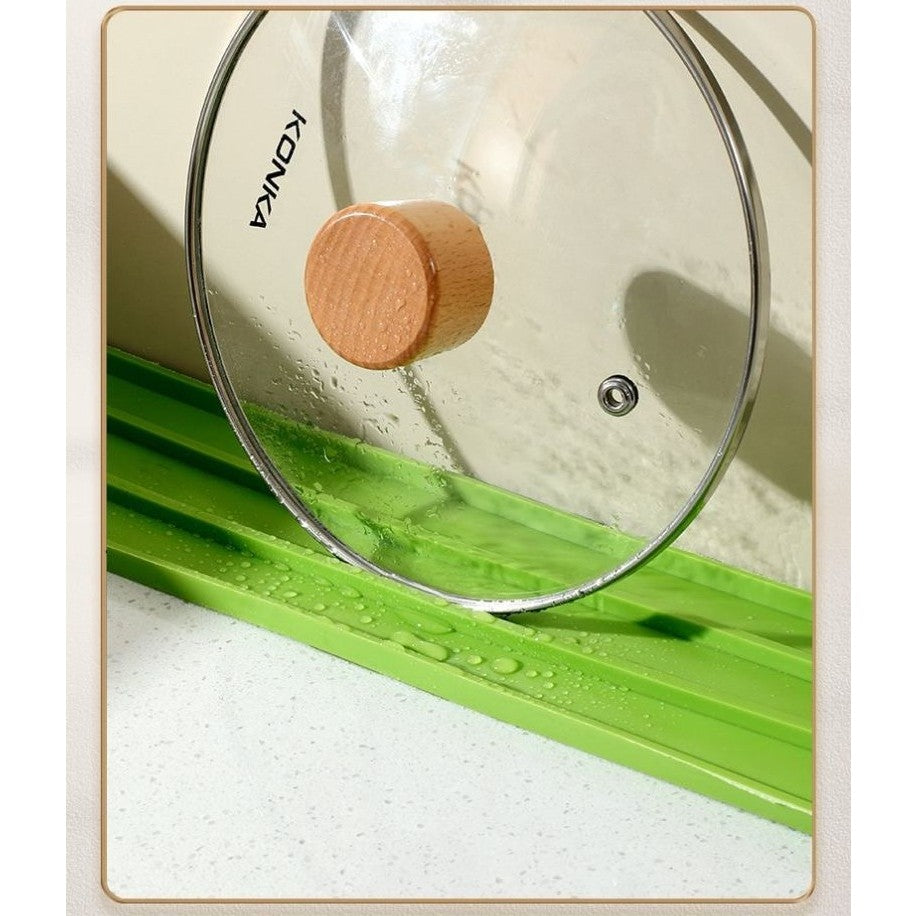 Suport Scurgere Vase, Klevo, din Silicon, Anti-alunecare, 30 x 8 x 1 cm, Verde