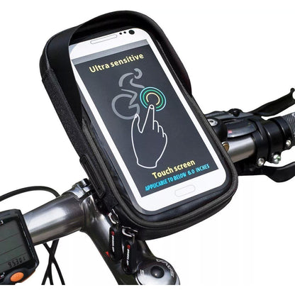 Suport de bicicleta Klevo Wheel UP  pentru telefoane cu ecran tactil =< 6.0 inch impermeabil, negru