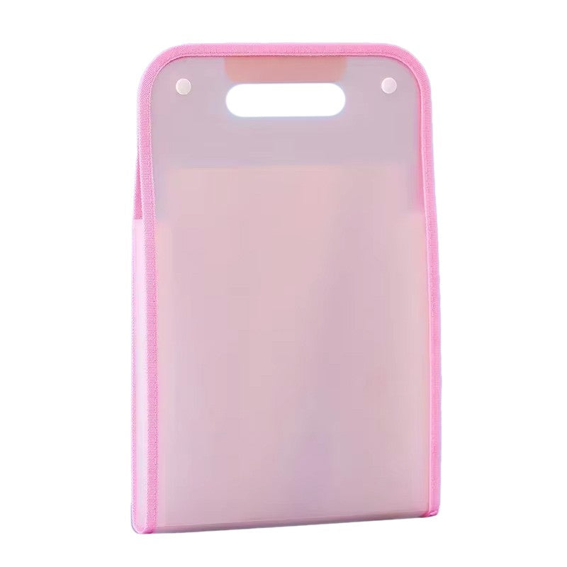 Suport Vertical pentru Hartii A4, Klevo, Suport Portabil pentru Hartie A4 cu Maner, PP, pentru Depozitare Hartii si Documente, 37x24.3 cm Roz