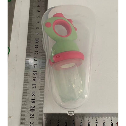 Suzeta pentru Fructe, Klevo, pentru Bebelusi, din Silicon Alimentar, +4 Luni, 2 mm Grosime Gauri Tetina, 12.4 x 5.1 x 4.7 cm, Verde/Fucsia