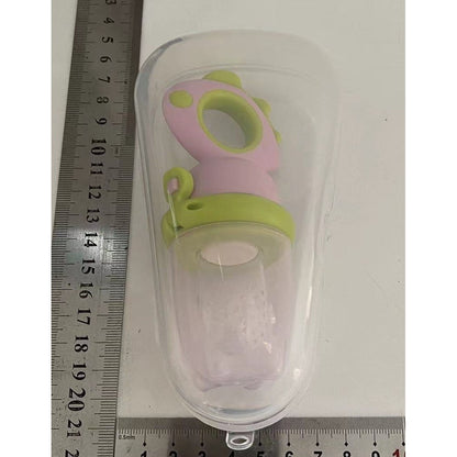 Suzeta pentru Fructe, Klevo, pentru Bebelusi, din Silicon Alimentar, +4 Luni, 2 mm Grosime Gauri Tetina, 12.4 x 5.1 x 4.7 cm, Roz/Verde
