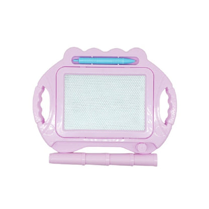 Tabla Magnetica pentru desen Klevo, Pix, forma dreptunghi, dimensiuni 23x17 cm, Dezvolta Creativitatea, cu picioare suport, Roz Pal