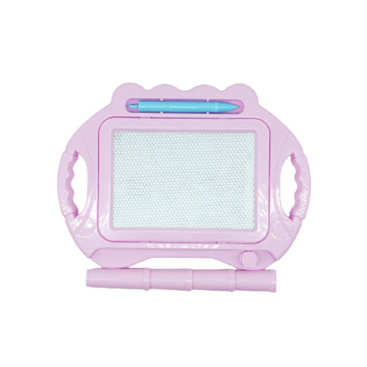 Tabla Magnetica pentru desen Klevo, Pix, forma dreptunghi, dimensiuni 23x17 cm, Dezvolta Creativitatea, cu picioare suport, Roz Pal