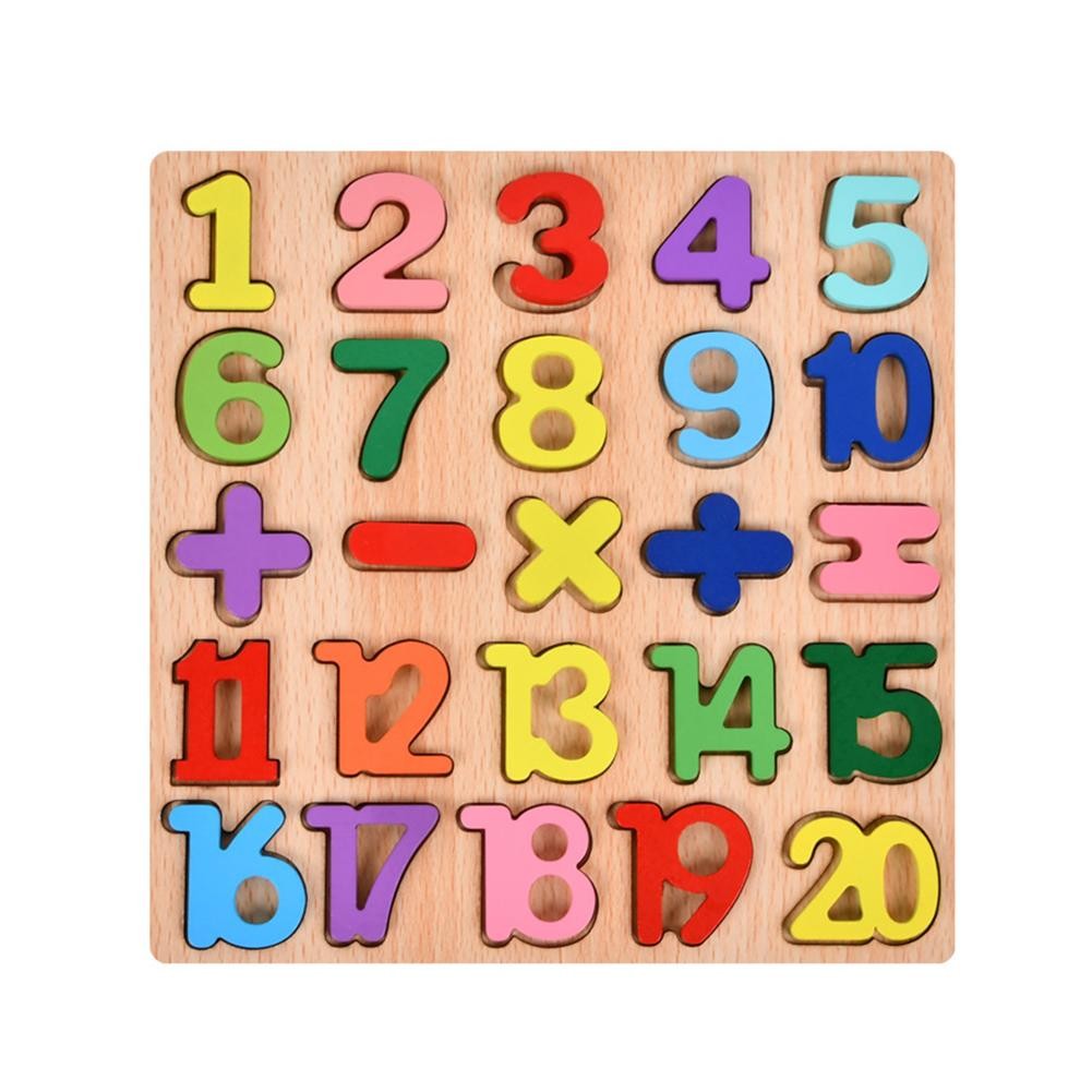 Tabla Montessori, Klevo, din Lemn, Educatie Timpurie Cifre, 25 Piese Lemn, +18 Luni, 20 x 20 cm, Vopsea pe Baza de Apa, Multicolor