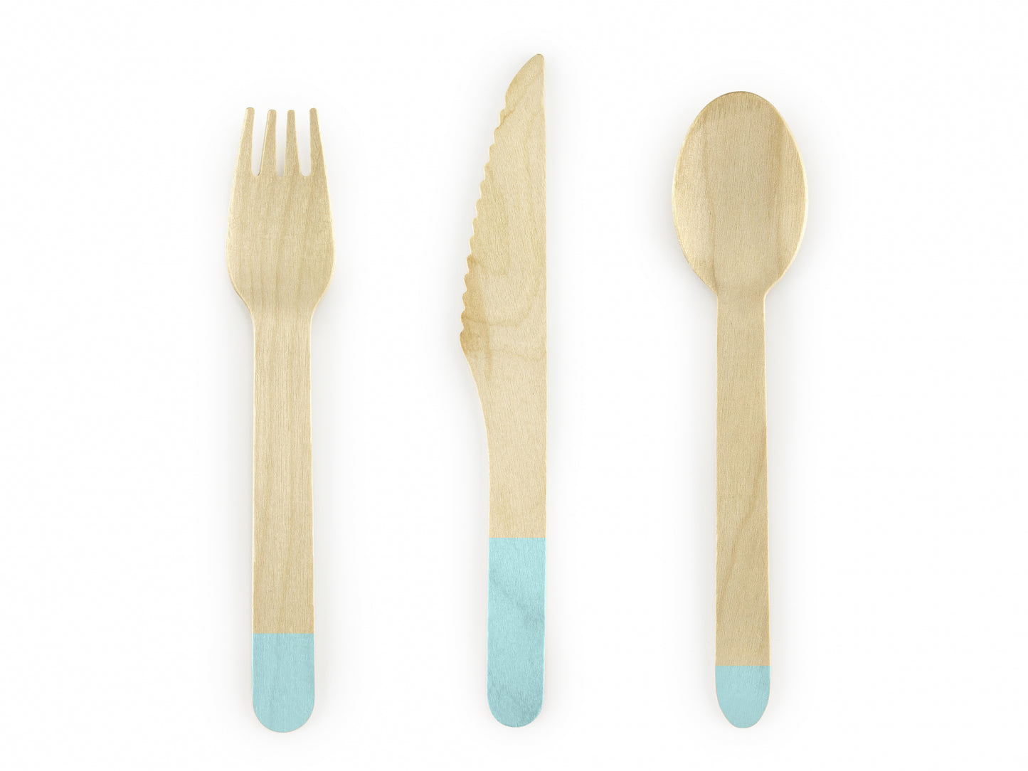 Tacâm de lemn, mentă, 16cm (1 set / 18 bucăți)