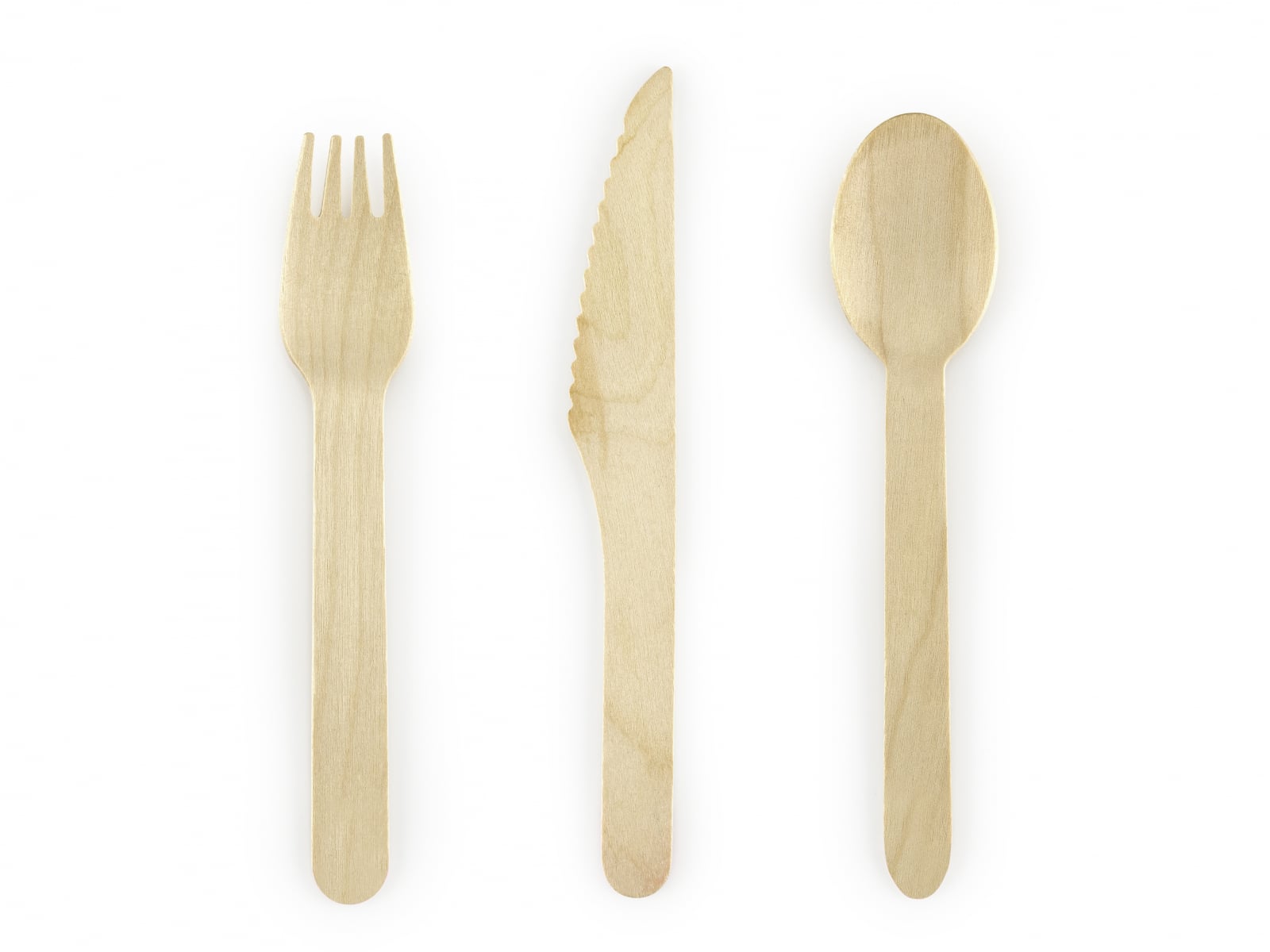 Tacâm de lemn Woodland, 16cm (1 set / 18 bucăți)