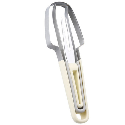 Taietor Decojitor pentru Pepene, Klevo, pentru Legume si Fructe, Multifunctional, Set din 3 Parti, Otel Inoxidabil si Plastic PP, 22.5 x 7 cm Galben
