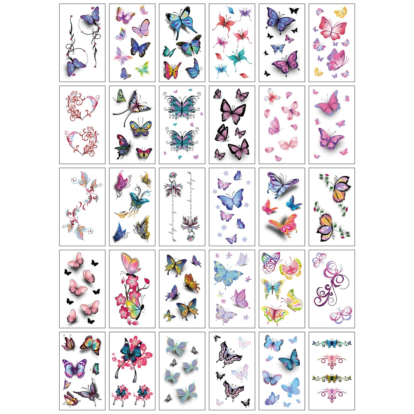 Set 30 Tatuaje Temporare, Klevo, pe Baza de Apa, Model 2, Multicolor