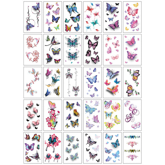Set 30 Tatuaje Temporare, Klevo, pe Baza de Apa, Model 2, Multicolor