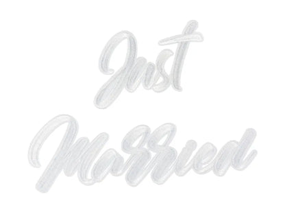 Termoaplicabil Just Married, alb, 30x18cm