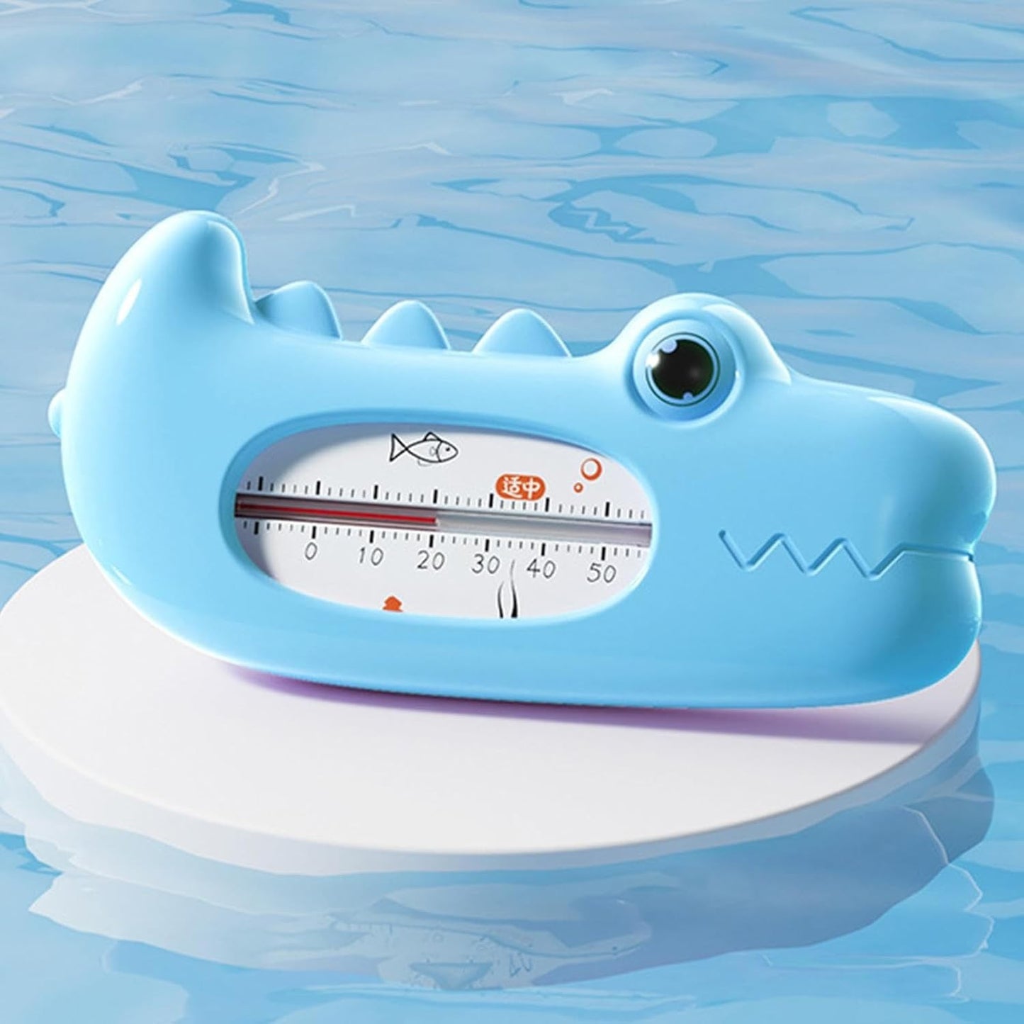 Termometru pentru Baie, Klevo, Plutitor, Rezistent la apa, Multifunctional, Model Crocodil, 2.7x6.5x3.7 cm, Albastru