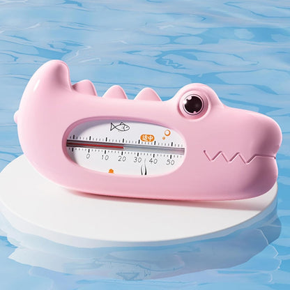 Termometru pentru Baie, Klevo, Plutitor, Rezistent la apa, Multifunctional, Model Crocodil, 2.7x6.5x3.7 cm, Roz
