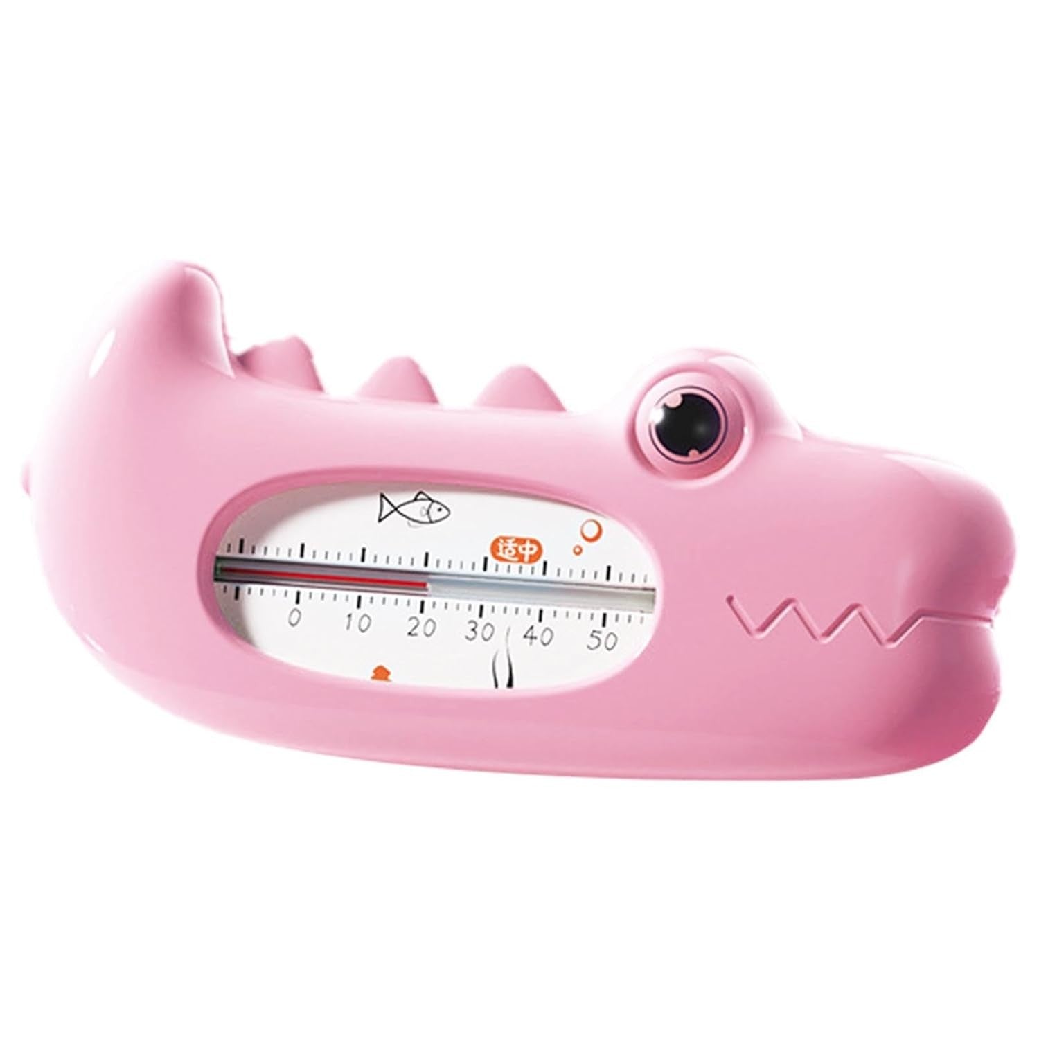 Termometru pentru Baie, Klevo, Plutitor, Rezistent la apa, Multifunctional, Model Crocodil, 2.7x6.5x3.7 cm, Roz