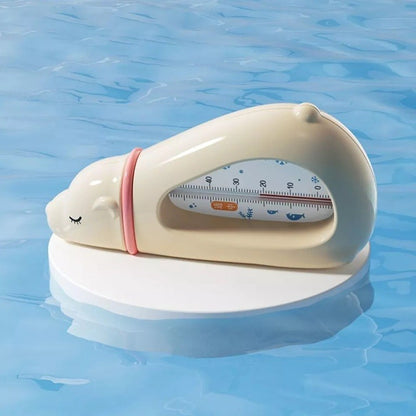 Termometru pentru Baie, Klevo, Plutitor, Rezistent la apa, Multifunctional, Model Urs Polar, 15x7.5x4 cm, Roz