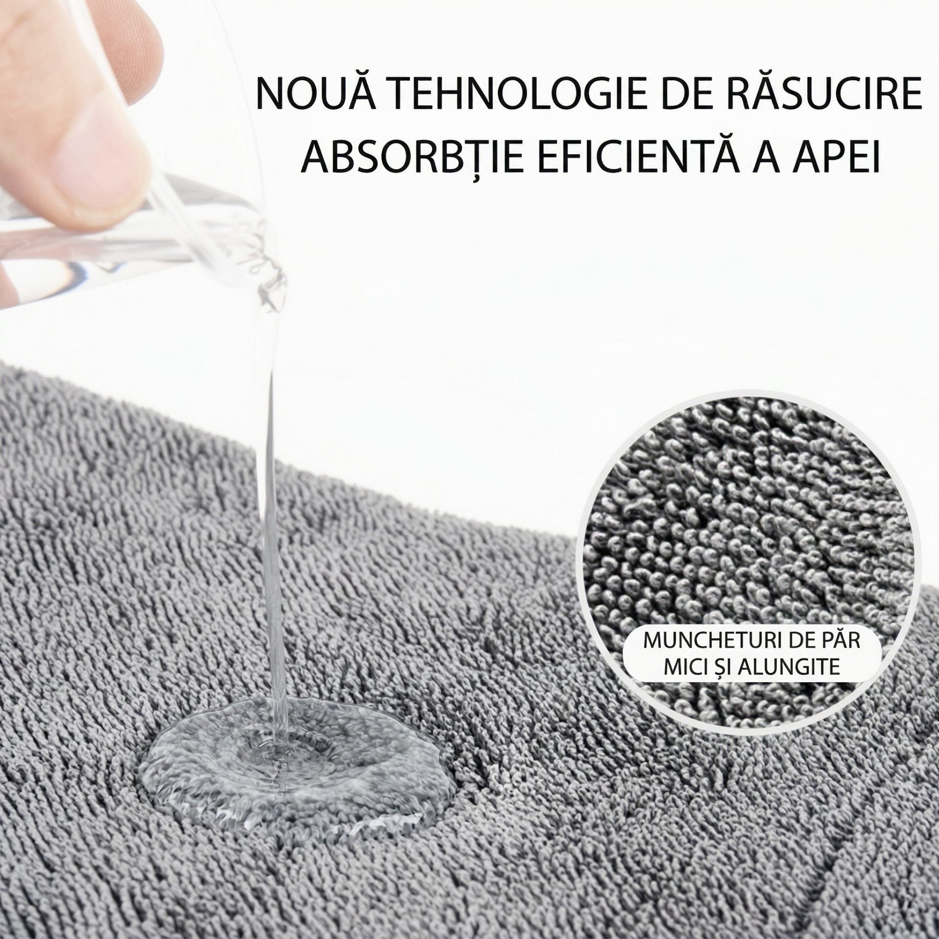 Prosop Uscare Auto, Klevo, 800 GSM, Microfibra Premium, Ultra Absorbant, Fara Urme, 90x70 cm, Gri