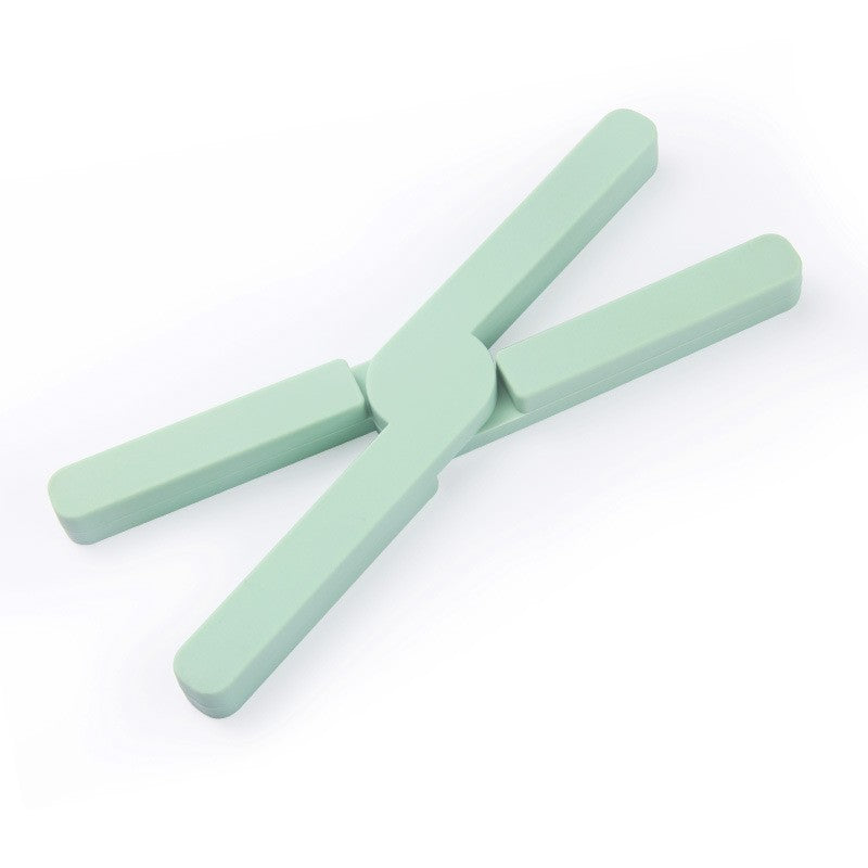 Suport pliabil din silicon pentru vase fierbinti Klevo, portabil, usor de depozitat, rezistent la temperaturi foarte ridicate, 14.5 x 7.5 x 1.6 cm, antialunecare, verde