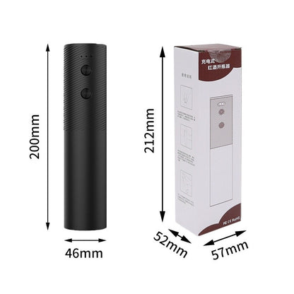 Tirbuson Electric, Klevo, Deschizator Sticle de Vin, Incarcare USB, 20 x 4.6 cm, Negru