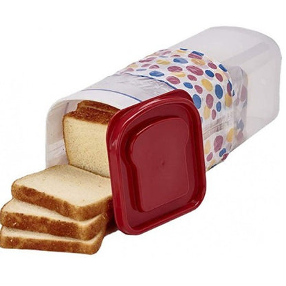 Cutie Depozitare Paine, Klevo, din Plastic, 34 x 13 cm, Pastreaza Prospetimea, Capac Rosu