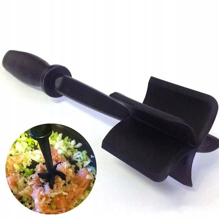 Tocator de Carne Manual, Klevo, cu Lama pentru Tocarea si Amestecarea Carnii, 28x6cm, cu 5 Lame Curbate, Rezistent la Caldura, Multifunctional, Plastic Rezistent, Negru