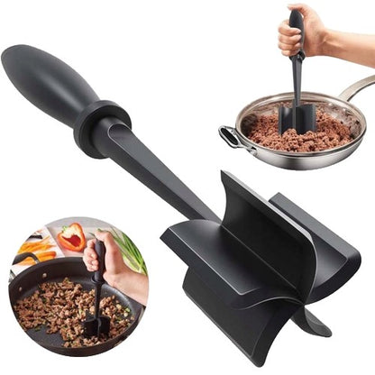Tocator de Carne Manual, Klevo, cu Lama pentru Tocarea si Amestecarea Carnii, 28x6cm, cu 5 Lame Curbate, Rezistent la Caldura, Multifunctional, Plastic Rezistent, Negru
