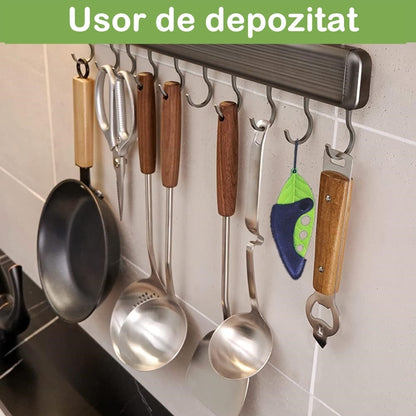 Tocator manual pentru ierburi Klevo, instrument de curatat frunze, tocator, margini ascutie, 9 gauri de diferite dimensiuni, multifunctional, material otel inoxidabil, rezistent la rugina, 14 x 5.5 cm, verde