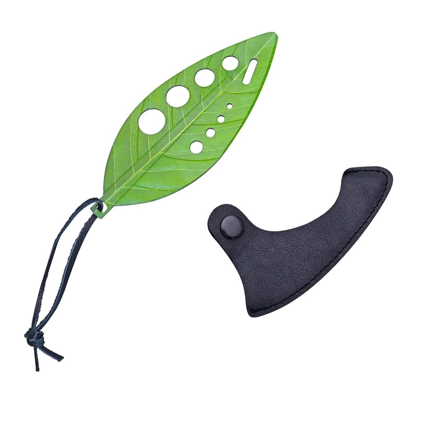 Tocator manual pentru ierburi Klevo, instrument de curatat frunze, tocator, margini ascutie, 9 gauri de diferite dimensiuni, multifunctional, material otel inoxidabil, rezistent la rugina, 14 x 5.5 cm, verde