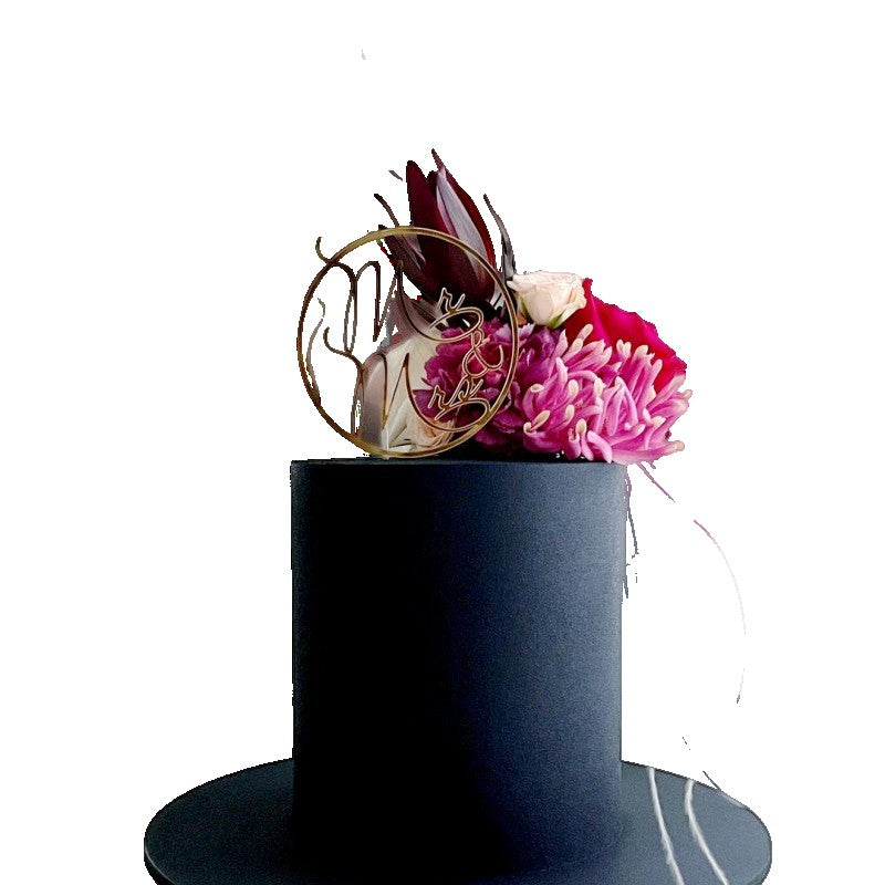 Topper Tort, Klevo, Model 2 Mr&Mrs, din Plastic, Auriu