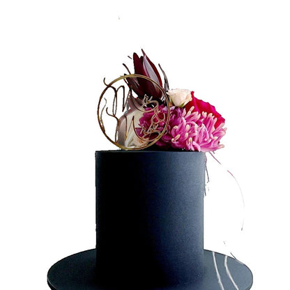 Topper Tort, Klevo, Model 2 Mr&Mrs, din Plastic, Auriu